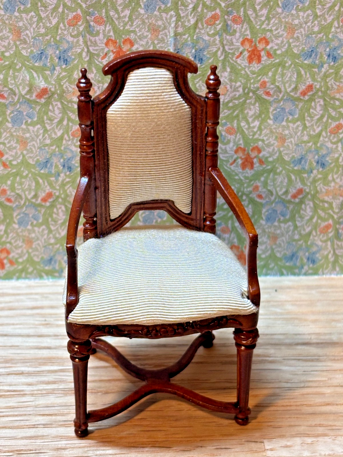 Dollhouse Miniature Walnut Armchair by Hansson