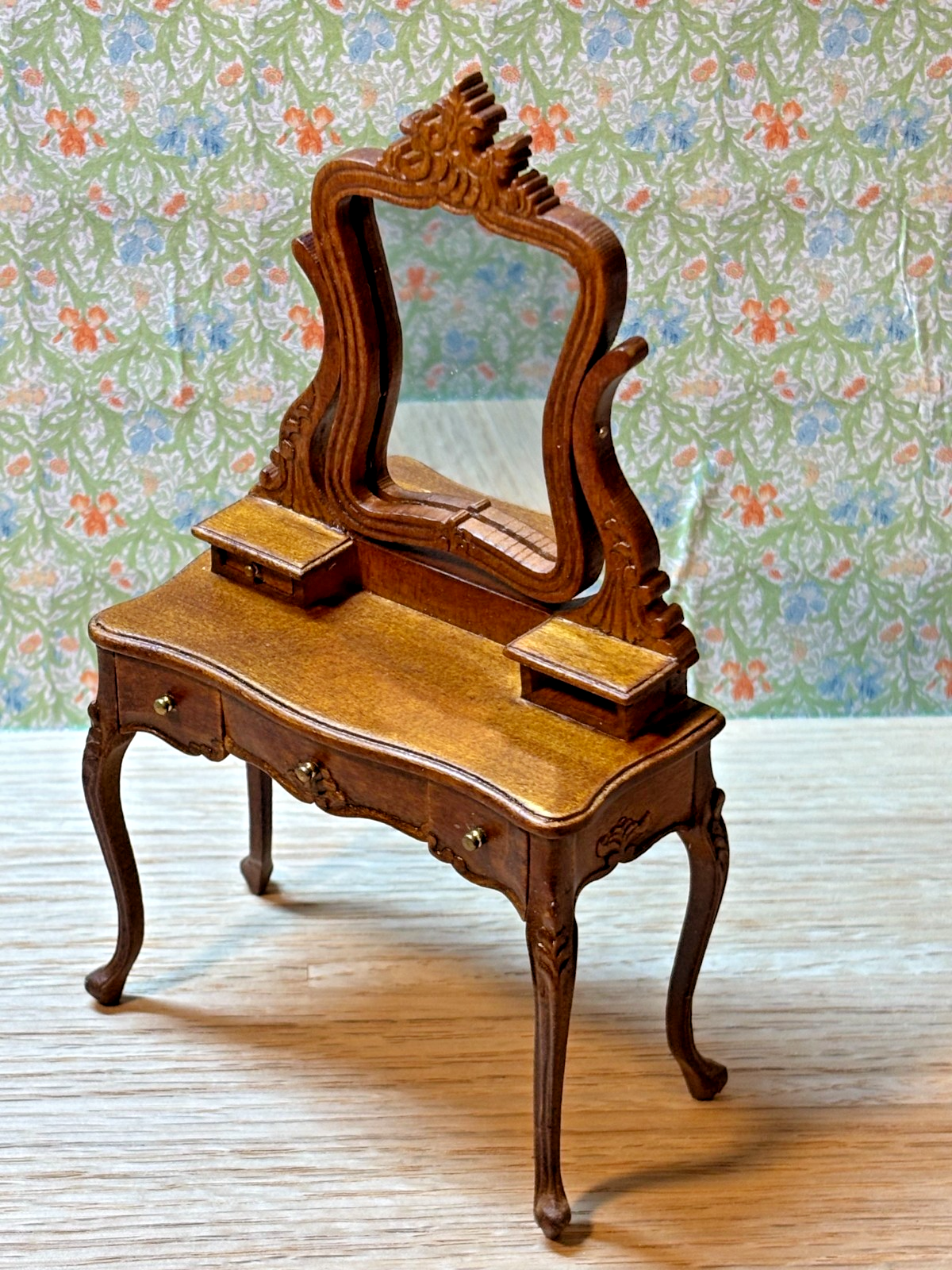 Dollhouse Miniature Walnut Vanity by Hansson