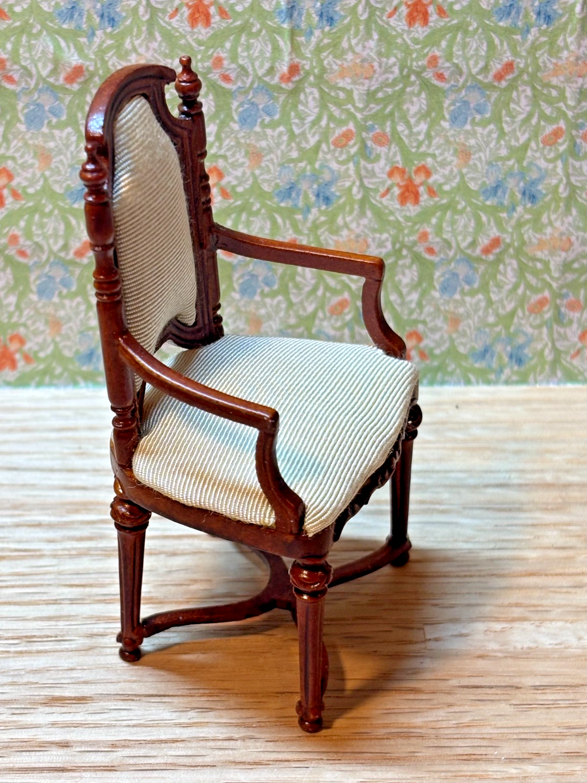 Dollhouse Miniature Walnut Armchair by Hansson