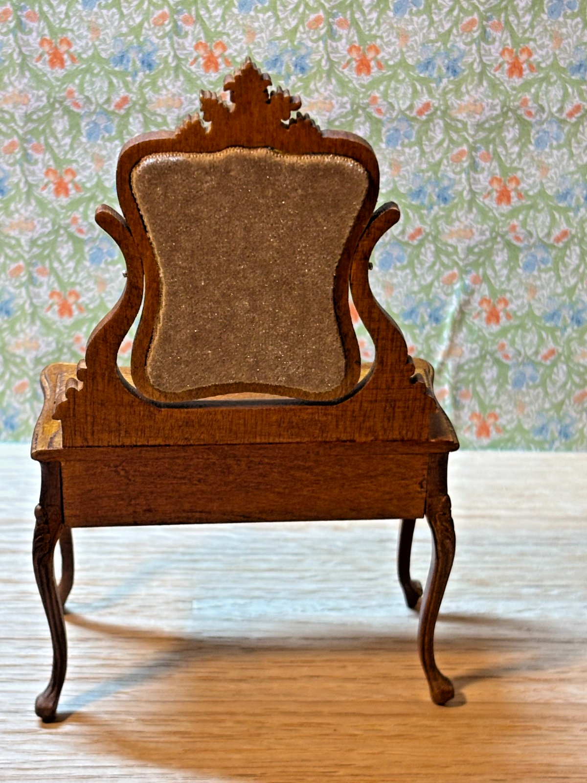 Dollhouse Miniature Walnut Vanity by Hansson