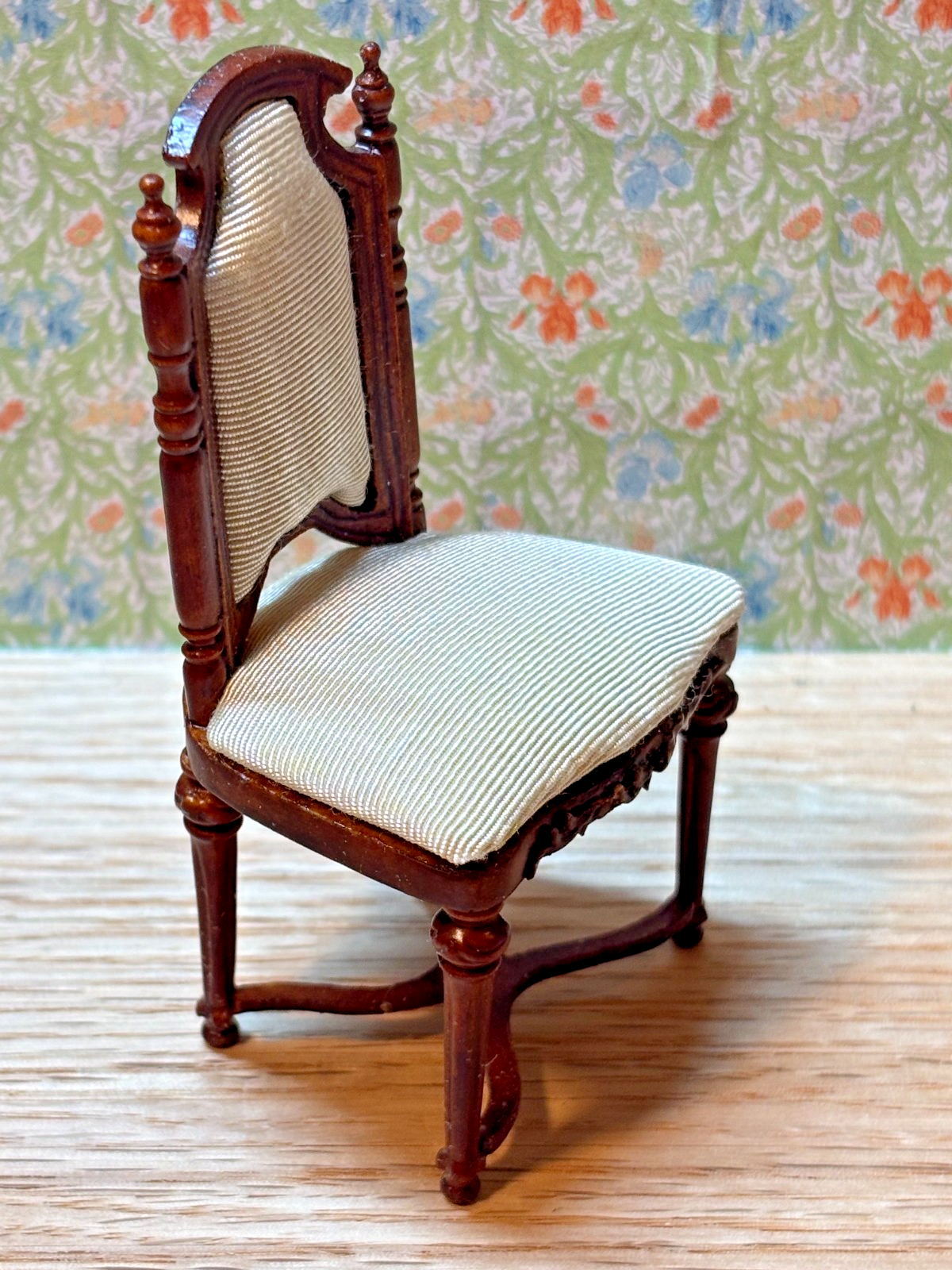 Dollhouse Miniature Walnut Side Chair by Hansson