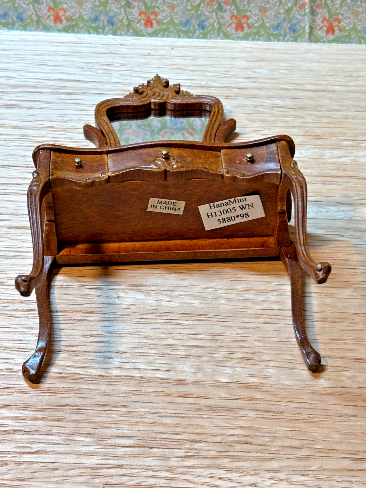 Dollhouse Miniature Walnut Vanity by Hansson