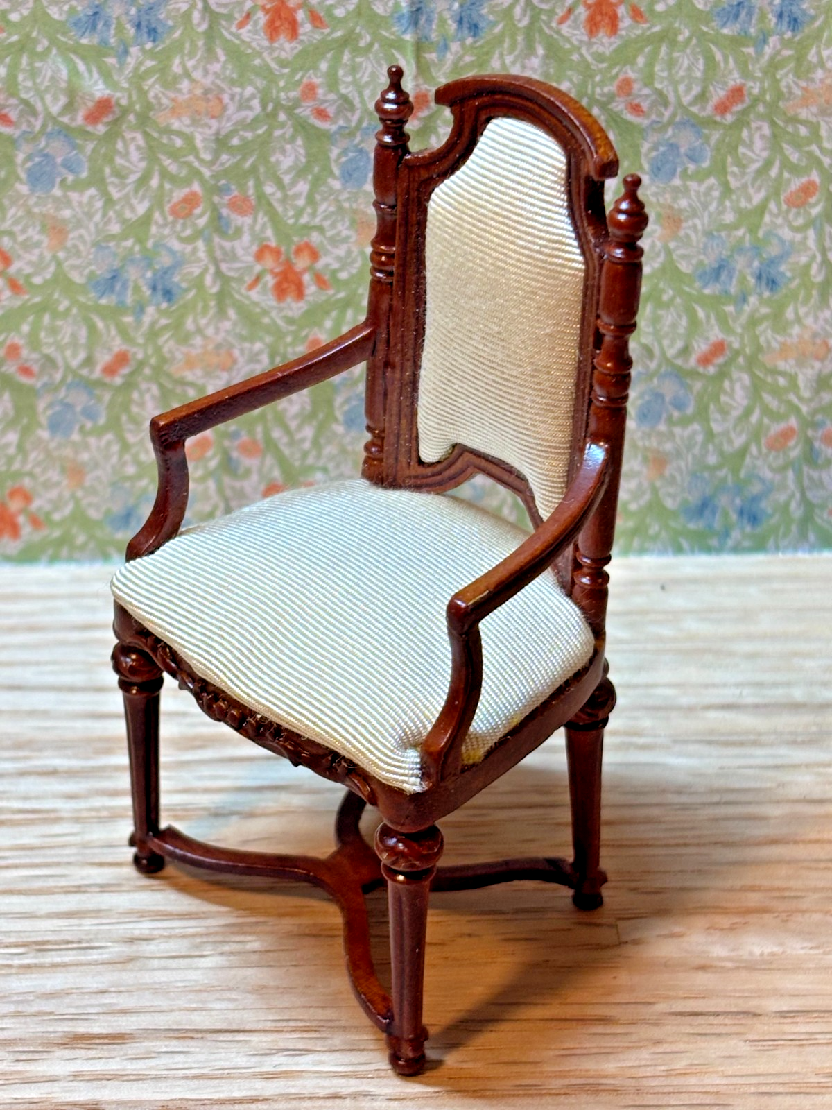 Dollhouse Miniature Walnut Armchair by Hansson