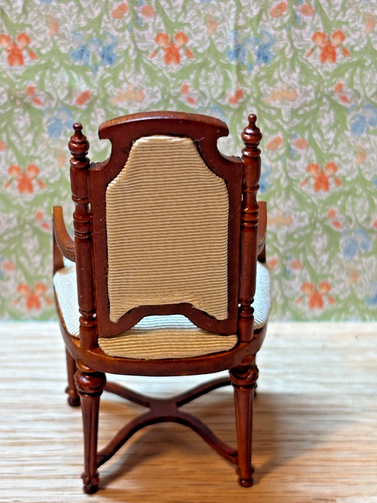 Dollhouse Miniature Walnut Armchair by Hansson