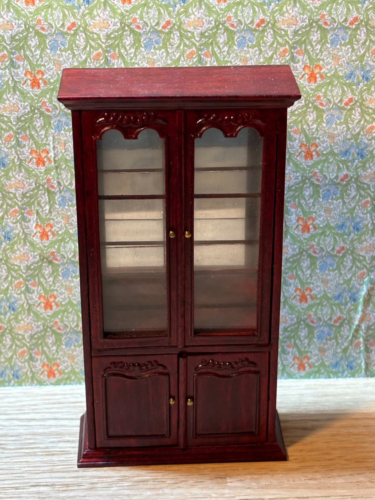Miniature Dollhouse Mahogany China Cabinet/Hutch by Hansson