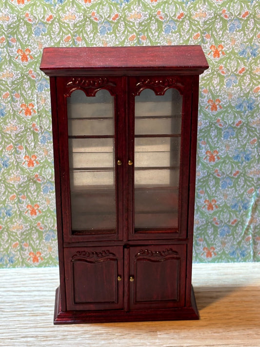 Miniature Dollhouse Mahogany China Cabinet/Hutch by Hansson