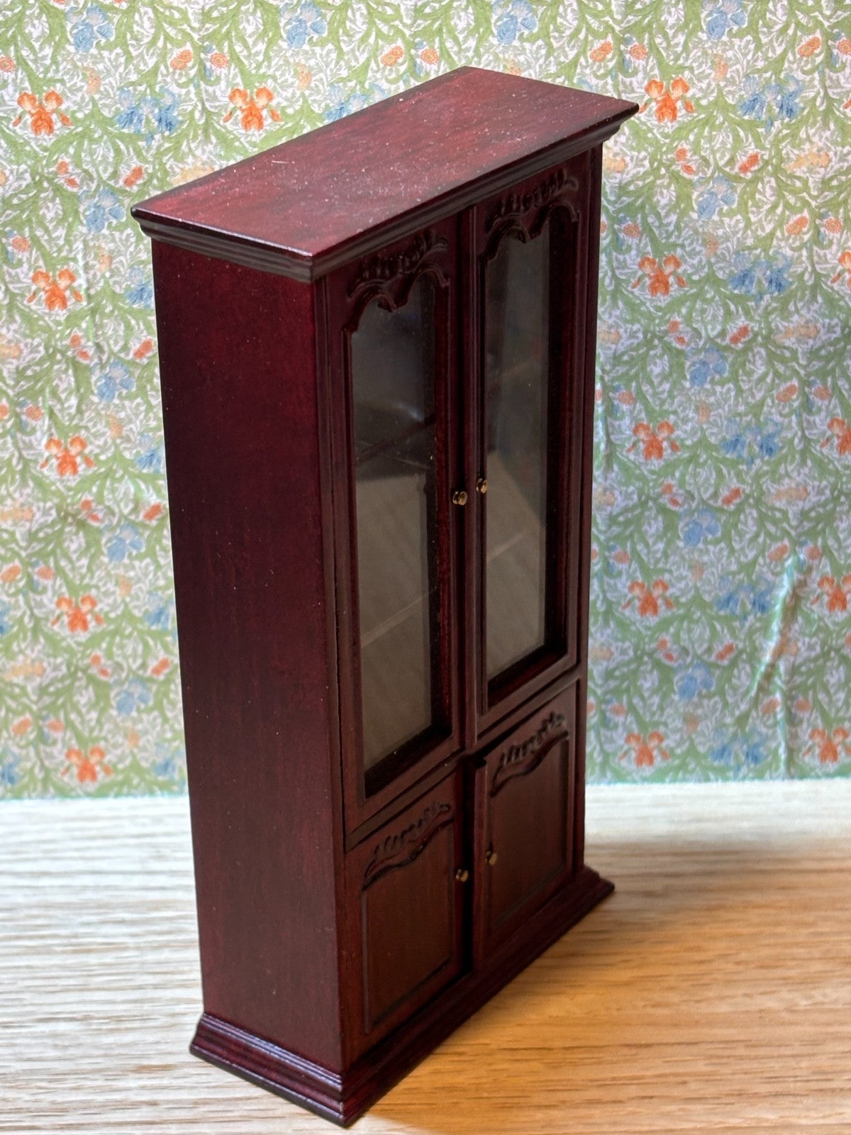 Miniature Dollhouse Mahogany China Cabinet/Hutch by Hansson