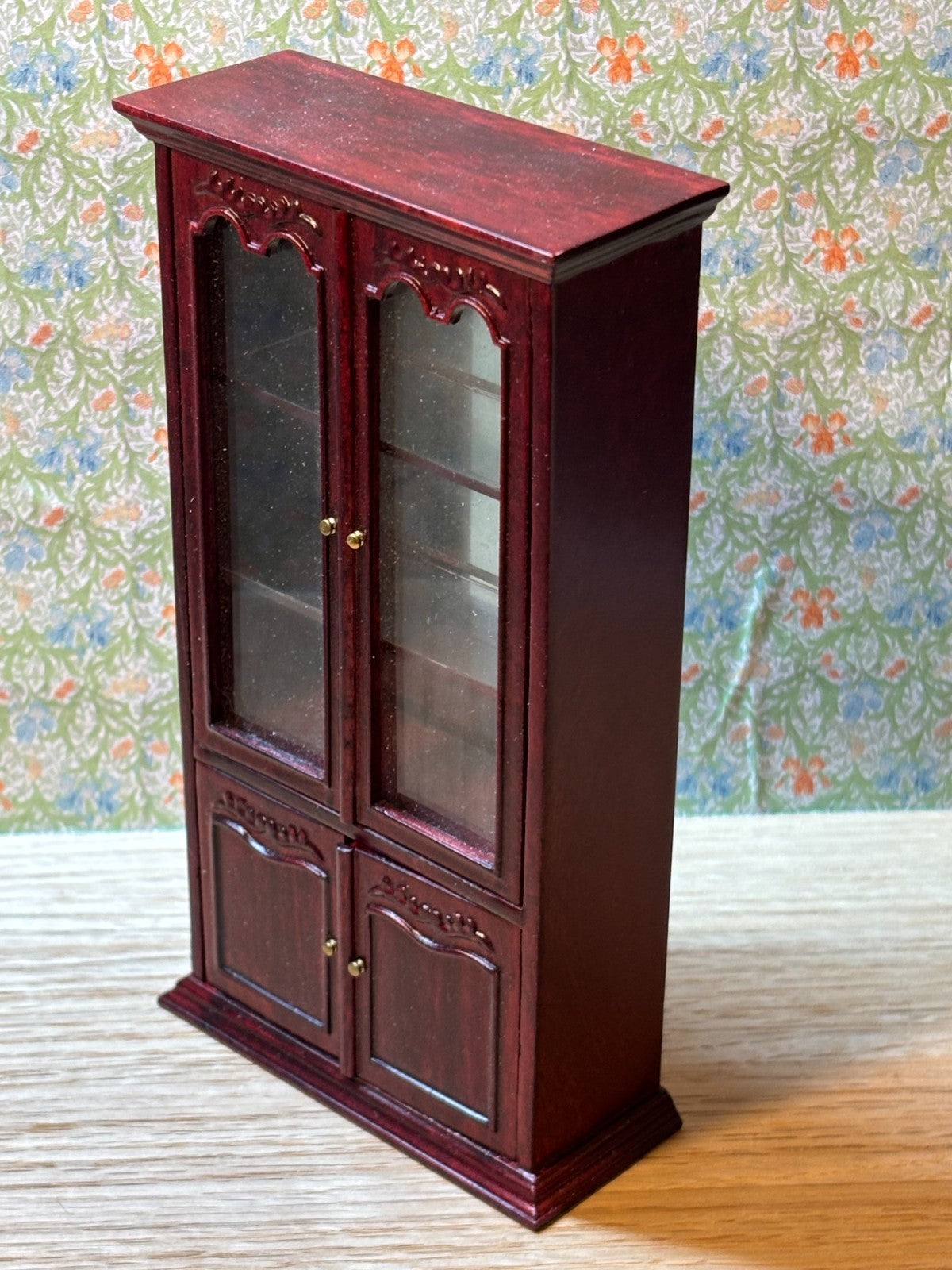 Miniature Dollhouse Mahogany China Cabinet/Hutch by Hansson