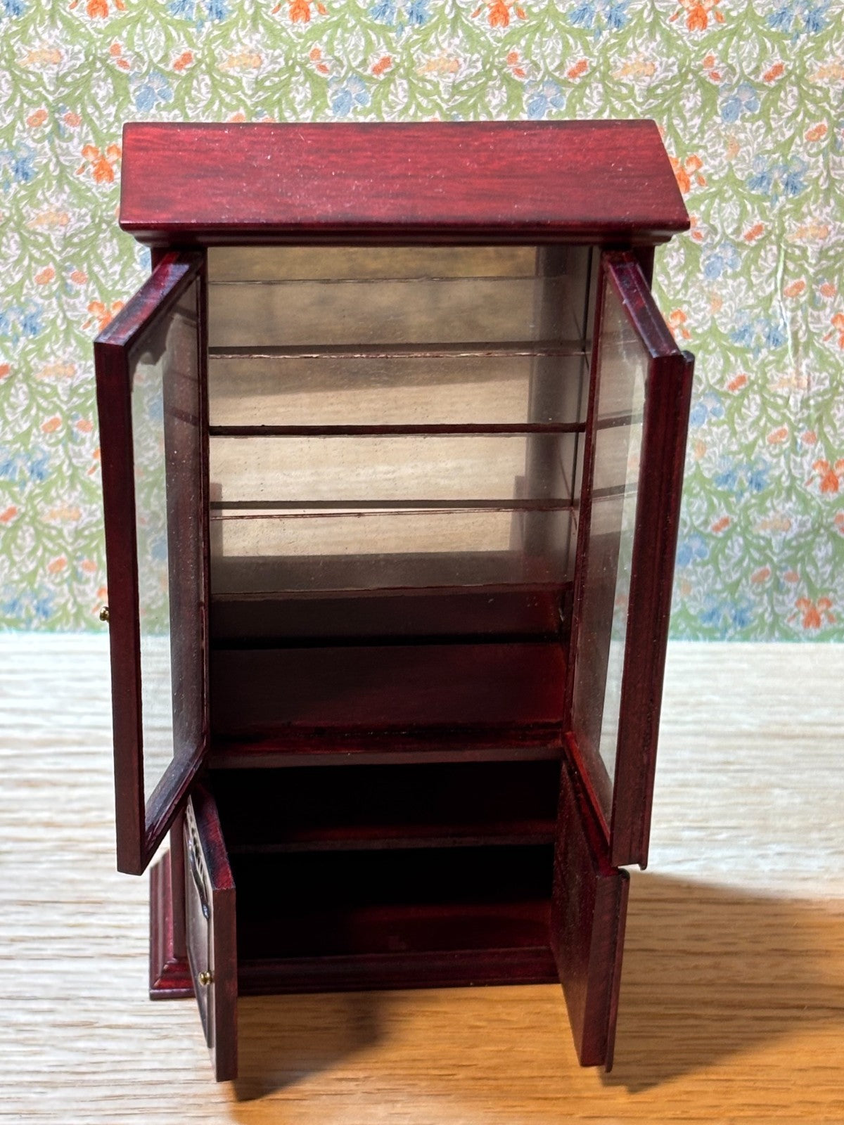 Miniature Dollhouse Mahogany China Cabinet/Hutch by Hansson