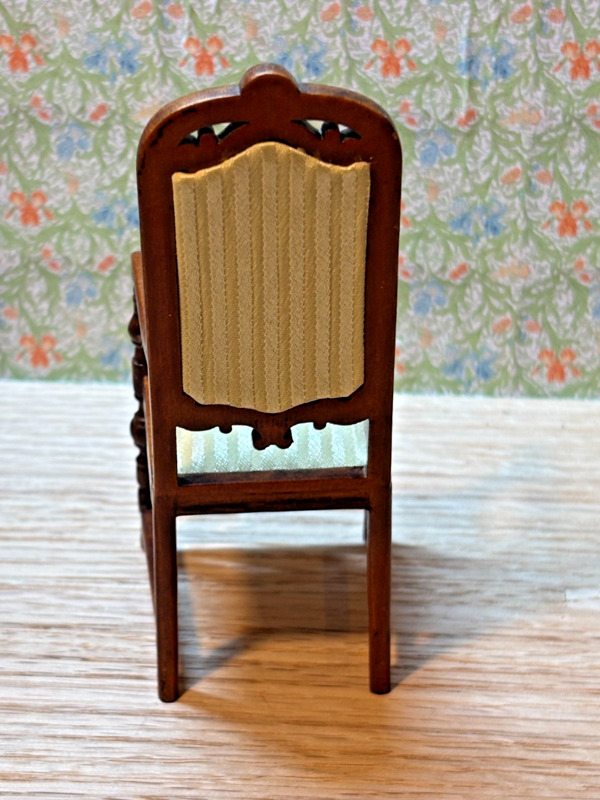 Dollhouse Miniature Walnut High Back Chair by Hansson