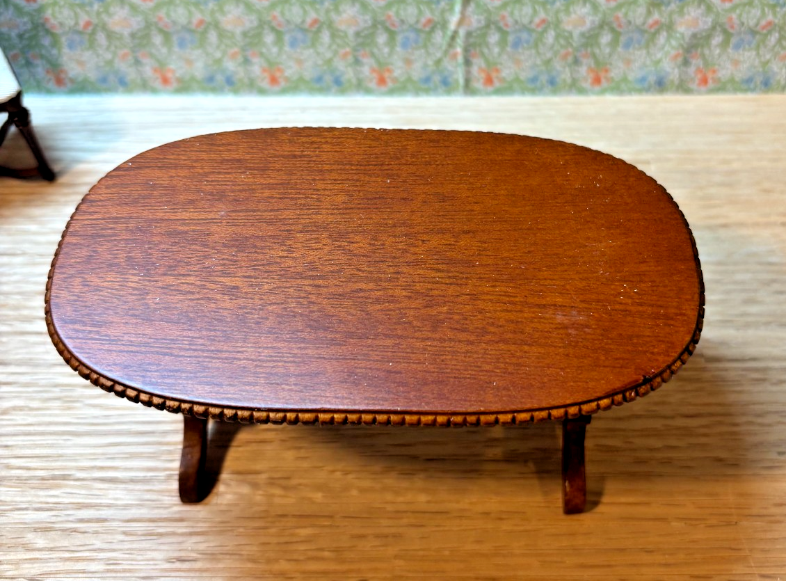 Dollhouse Miniature Walnut Dining Table + 4 Chairs by Hansson