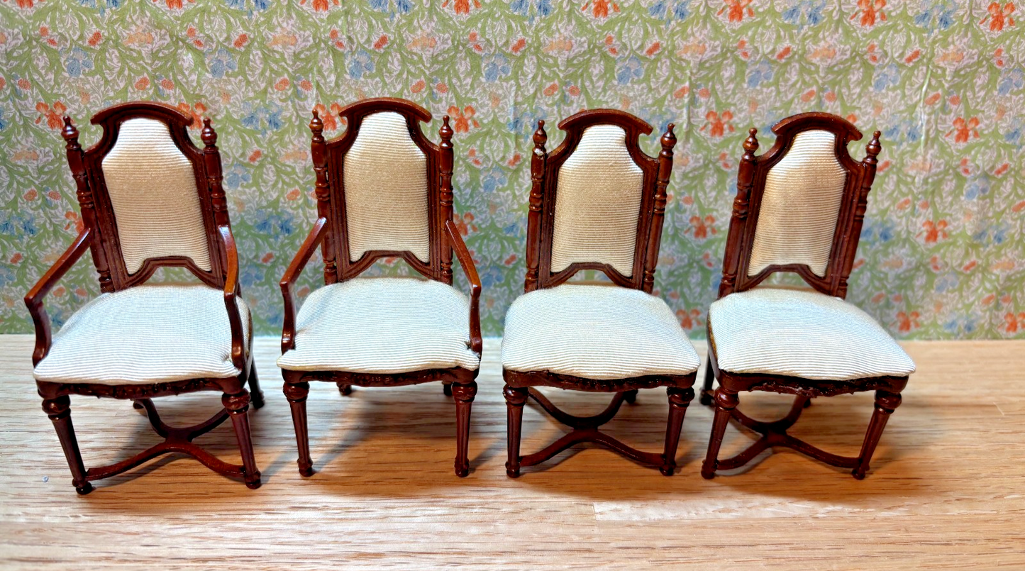 Dollhouse Miniature Walnut Dining Table + 4 Chairs by Hansson