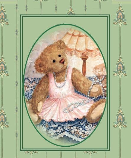 Dollhouse Miniature Green Teddy Bear Doll Trunk KIT