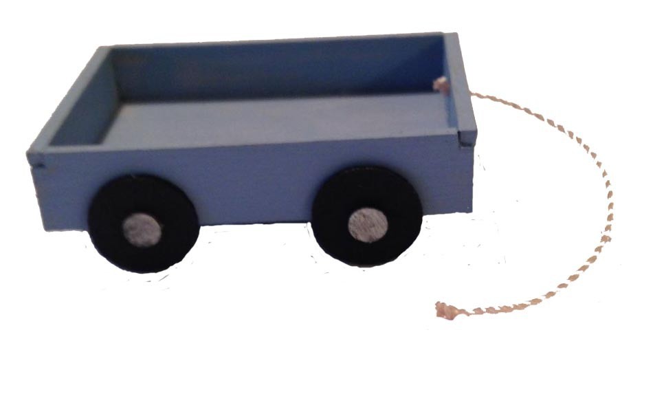 Dollhouse Miniature Wood Wagon and Ann and Andy Decorator Kit