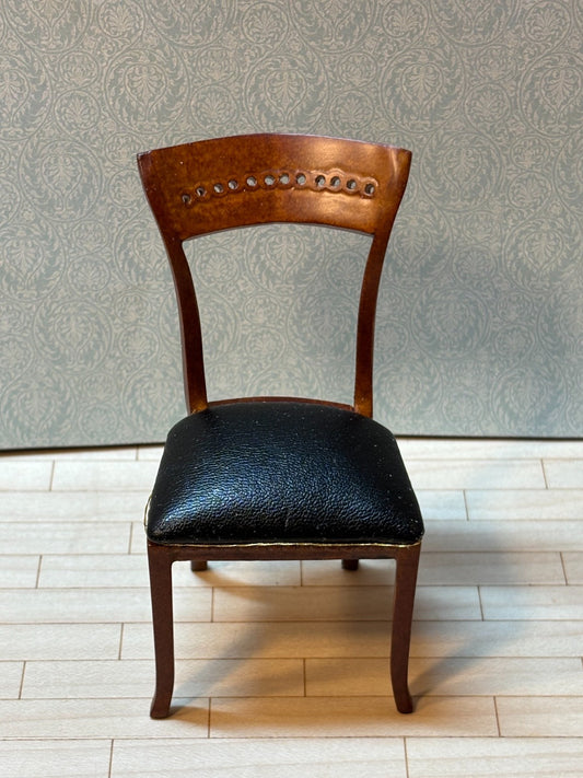 Dollhouse Miniature Walnut Contemporary Chair by Hansson