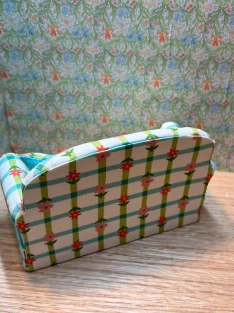 Dollhouse Miniature Daisy Garden Loveseat and Armchair Handcrafted