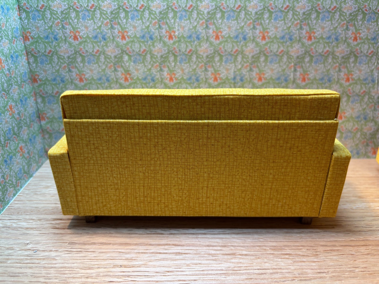 Dollhouse Miniature Mid-Century Modern Sofa and Armchair Handcrafted