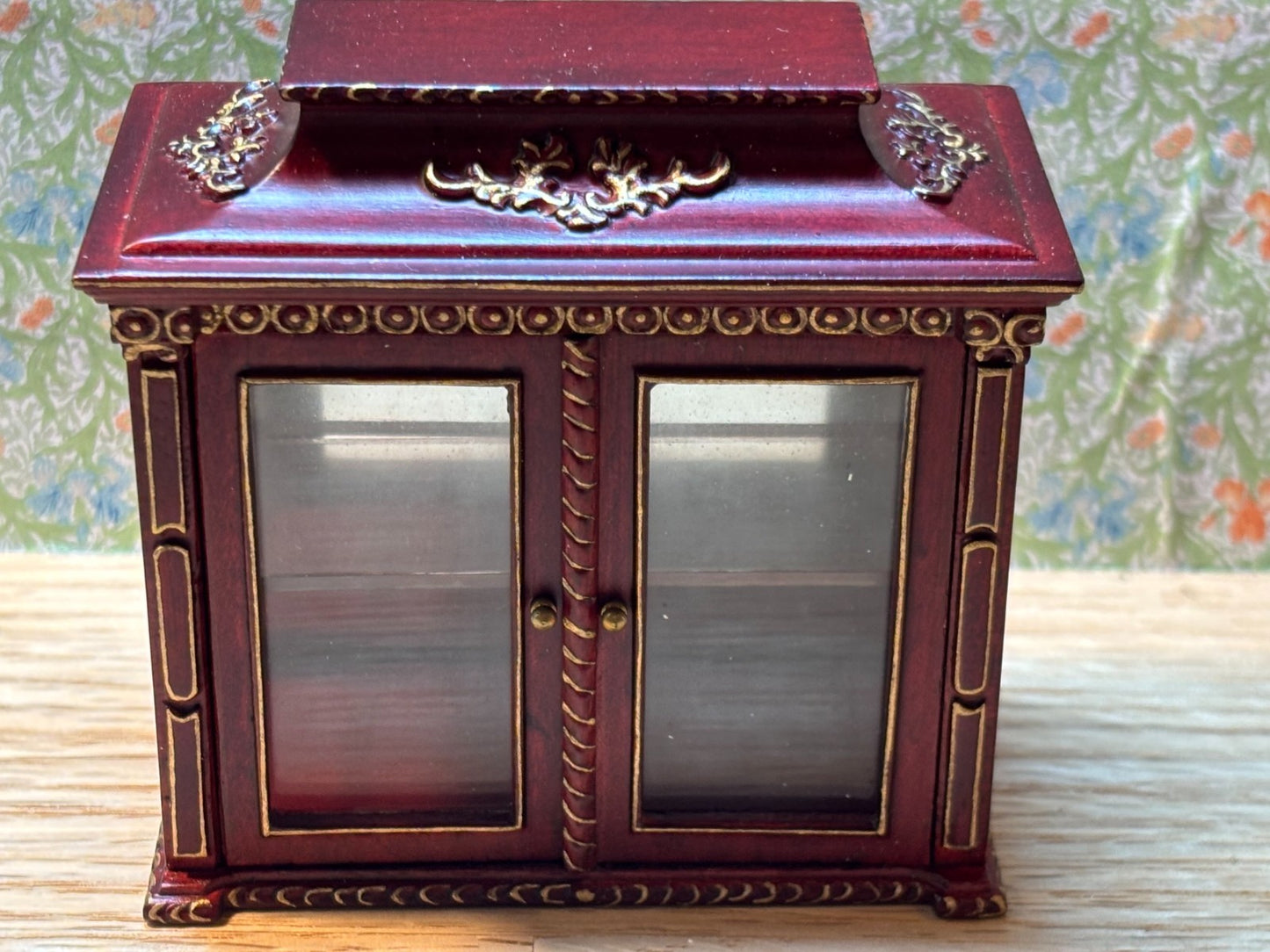 Dollhouse Miniature Mahogany Cabinet and Table by Hansson